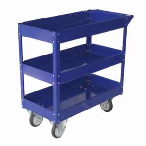 Carrello da lavoro - 3 ripiani - 84 x 41 x 82 cm - portata max 100 kg - acciaio verniciato - blu - Serena Group