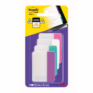 Segnapagina Post it® Index Strong - 686-PWAV - per archivio - 50,8 x 38,1 mm - rosa/bianco/turchese/viola - Post it® - conf. 24 pz