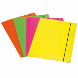 Cartellina 3 lembi Shocking File - con elastico - 25,5x35,5 cm - colori fluo assortiti - Fellowes
