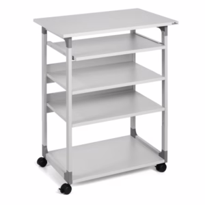 Pc Workstation System 75 VH - con ruote - 5 ripiani - 75 x 53,4 x 95/125 cm - grigio - Durable