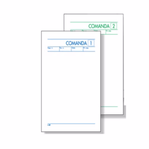 Blocco comande a 7 tagliandi - 10 x 22cm - 25x2cm - 25 fogli x 2 copie ricalcanti - BM