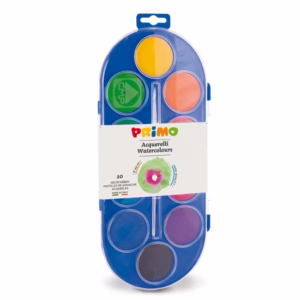 Pastiglie Acquerelli  - ø 44mm - colori assortiti - Primo - astuccio 10 pastiglie