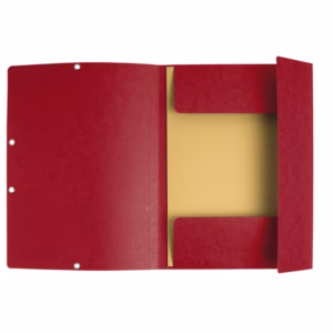 Cartellina con elastico - cartoncino lustrè - 3 lembi - 400 gr - 24x32 cm - rosso ciliegia - Exacompta