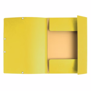 Cartellina con elastico - cartoncino lustrè - 3 lembi - 400 gr - 24x32 cm - giallo limone - Exacompta