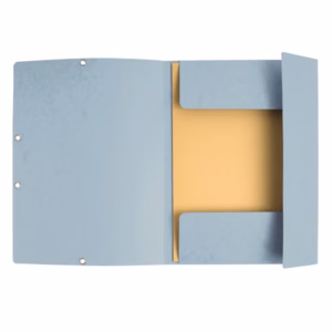 Cartellina con elastico - cartoncino lustrè - 3 lembi - 400 gr - 24x32 cm - grigio chiaro - Exacompta