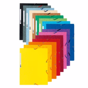 Cartellina con elastico - cartoncino lustrè - 3 lembi - 400 gr - 24x32 cm - mix 10 colori - Exacompta