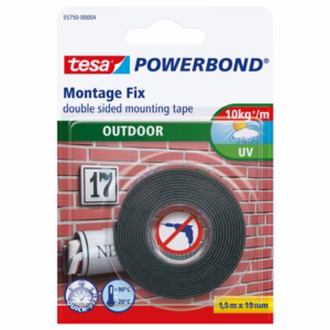 Nastro biadesivo Powerbond - per esterni - 1,9 cm x 1,5 m - bianco - Tesa