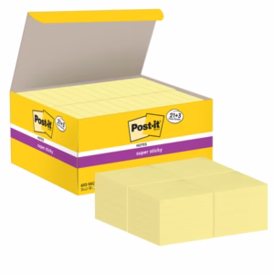 Blocco foglietti Post it® Super Sticky - 622-SSCY-VP24-EU - 47,6 x 47,6 mm - giallo Canary™ - 90 fogli - Post it® - conf. 24 blocchi