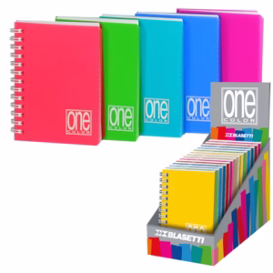Miniquaderno One Color - A7 -  forato -1 rigo - 80 fogli - 80 gr - spiralato - copertina PPL - Blasetti
