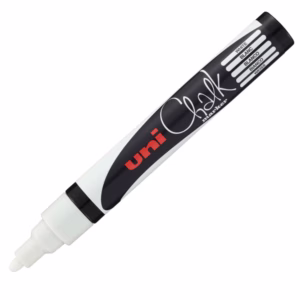 Marcatore a gesso liquido Uni Chalk Marker - punta tonda da 1,80 - 2,50 mm - bianco - Uni Mitsubishi