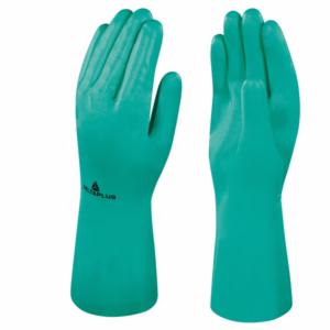 Guanti da lavoro industriale Nitrex 801 - nitrile floccato cotone - taglia 08 - verde - Deltaplus