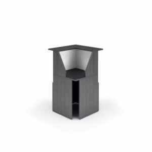 Modulo Prestige reception - 90 gradi - 76,1 x 76,1 x 117 cm - nero venato/bianco - Artexport