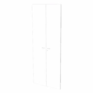 Coppia ante per libreria modulare - alta - 76 cm - melaminico - con serratura - bianco - Artexport