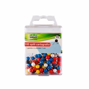 Spilli cartografici a sfera - colori assortiti - Lebez - scatola 100 pezzi