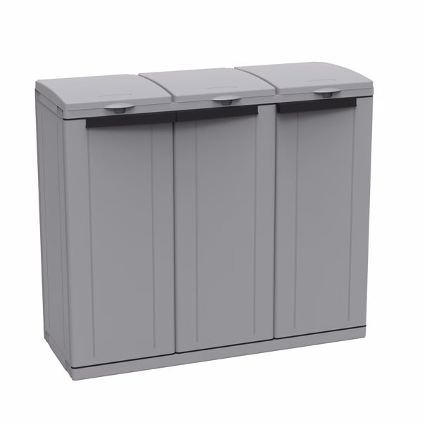 Contenitore EcoCab 3 per raccolta differenziata - 102x39x88,7 cm - 3 portasacco da 110 L ciascuno - Terry - immagine 2