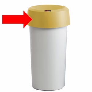 Coperchio per contenitore Modo Round - con fermasacco - 38x15 cm - anello giallo - Rotho