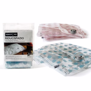 Sacco Riducispazio - chiusura a zip con valvola - 50x70 cm - PPL - trasparente - Perfetto - conf. 2 pezzi