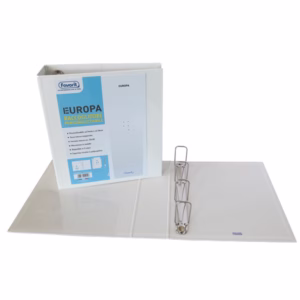 Raccoglitore personalizzabile Europa - 4 anelli quadri 65 mm - dorso 8 cm - 22x30 cm - bianco - Favorit