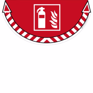 Adesivo segnalatore Take Care - da terra - "estintore" - 70 x 35 cm - CEP