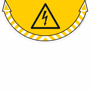 Adesivo segnalatore Take Care - da terra - "rischio elettrico - 70 x 35 cm - CEP