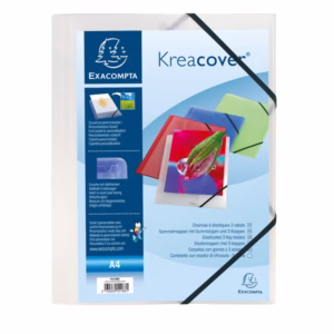 Cartella personalizzabile Kreacover® - con elastico - PP - 24x32 cm - bianco trasparente - Exacompta
