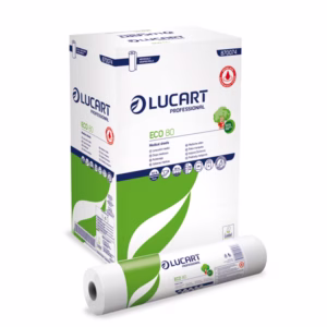 Lenzuolino medico Eco 80 - diametro 14 cm - 59 cm x 80 mt - bianco - Lucart