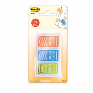 Segnapagina Post it® Index Medium SIGN HERE - 682-SH-OBLEU - 23,8 x 43,2 mm - Post it® - conf. 60 pezzi
