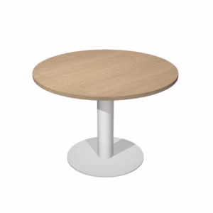 Tavolo riunione Agorà Direction - tondo - diametro 80 cm - H 73 cm - gamba metallo - rovere - Artexport