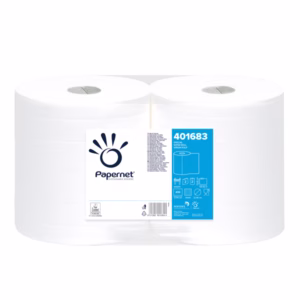 Bobina asciugatutto - 2 veli - goffratura a onda -  diametro 22,4 cm - 21 gr - 23,4 cm x 137 mt - bianco - Papernet