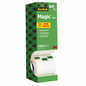 Nastro adesivo Magic™ 810 - permanente - 1,9 cm x 33 m - trasparente - Scotch - Value Pack 7+1 rotoli