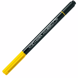 Pennarello Aqua Brush Duo - punte 2/4 mm - giallo limone - Lyra