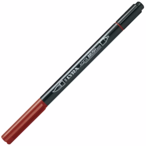 Pennarello Aqua Brush Duo - punte 2/4 mm - rosso Venezia - Lyra