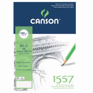 Blocco collato lato corto - A4 - 120 gr - 50 fogli - Canson