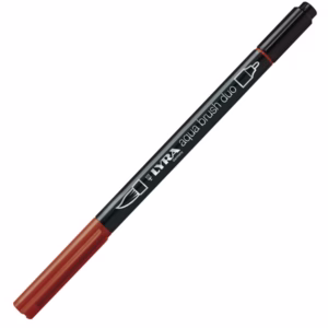 Pennarello Aqua Brush Duo - punte 2/4 mm - rosso indiano - Lyra