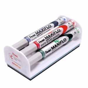 Marcatori Maxiflo + cancellino - punta conica 4 mm - colori assortiti - Pentel - set 4 + 1 pezzi