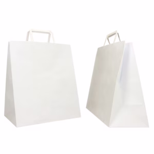 Shopper Flat Large - 28 x 17 x 32 cm - carta kraft - bianco - Mainetti Bags - conf. 250 pezzi