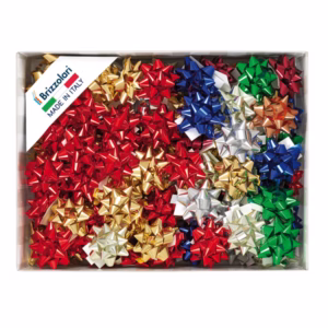 Stelle di nastro metal 6870 - 10 mm - diam. 5 cm - colori assortiti - Brizzolari - conf. 100 pezzi