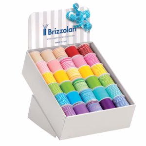 Rocche di nastro - in polipropilene - 10 mm x 10 mt - fantasie primaverili assortite - Brizzolari - conf. 60 pezzi