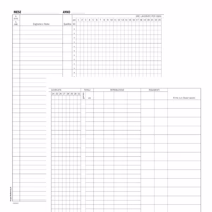 Registro presenze mensili - 48 pagine - 31 x 24,5 cm - DU131301200 - Data Ufficio