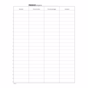 Registro firma presenza - 49 pag - 31 x 24,5 cm - DU1338100000 - Data Ufficio