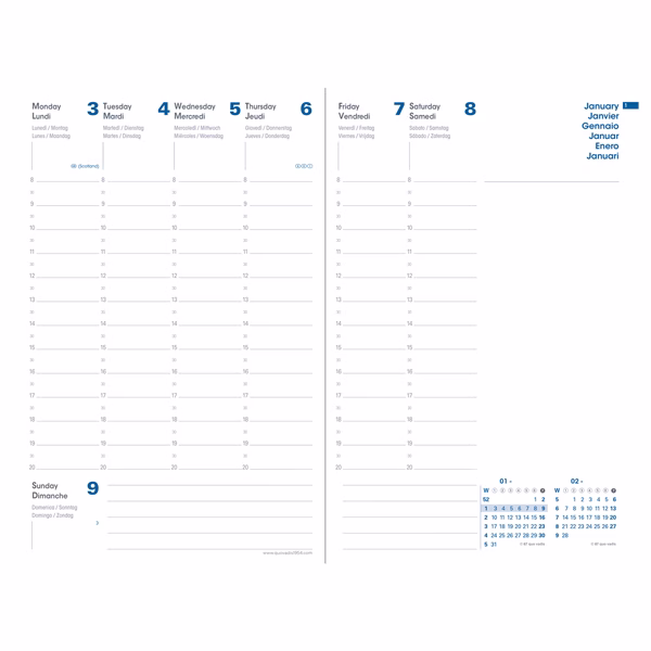 Agenda settimanale Presidente Equology 2025 - 21 x 27 cm - rosso - Quo Vadis - immagine 2