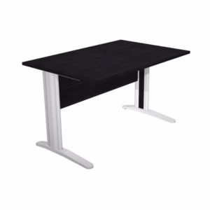 Scrivania Easy fianchi verniciati effetto cromato - lineare - 120 x 80 x 72 cm - nero venato frassino - Artexport