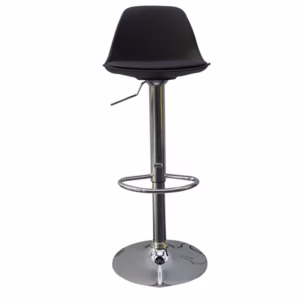 Sgabello Bobba - PPLacciaio cromato - 39x42x83/104cm - nero - Paperflow