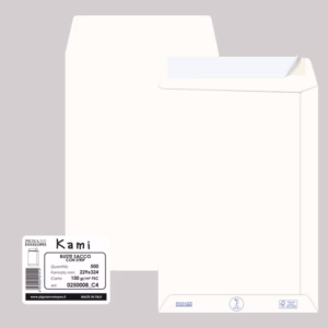 Busta a sacco Kami Strip - 22,9 x 32,4 cm cm - 100 gr - carta riciclata FSC® - bianco - Pigna - conf. 500 pezzi