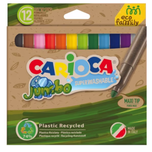 Pennarelli Jumbo Eco Family - lavabili - colori assortiti - Carioca - scatola 12 pezzi