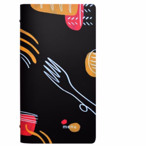 Portamenù linea Spaghetti - 18x31,6 cm - nero - Stilcasa