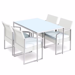 Set pranzo Bilbao - bianco/grigio - Garden Friend - set 5 elementi