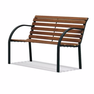 Panca da giardino Parco - 80 x 62 x 122 cm - acciaio/legno - nero - Garden Friend