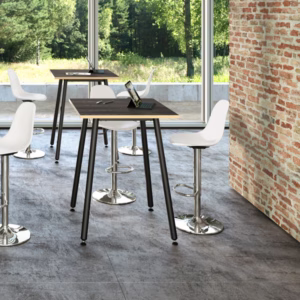 Tavolo alto Skinny Metal - 80 x 80 x 105 cm - nero/nero venato - Artexport