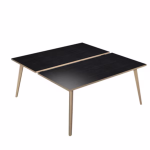 Scrivania Woody a 2 postazioni contrap. - 160 x 166 cm - rovere / nero venato - Artexport